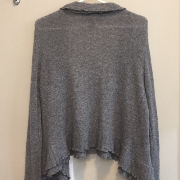 Pure Cashmere Grey Ruffled Cardigan - Picture 6 of 6